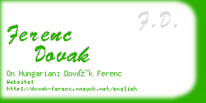 ferenc dovak business card